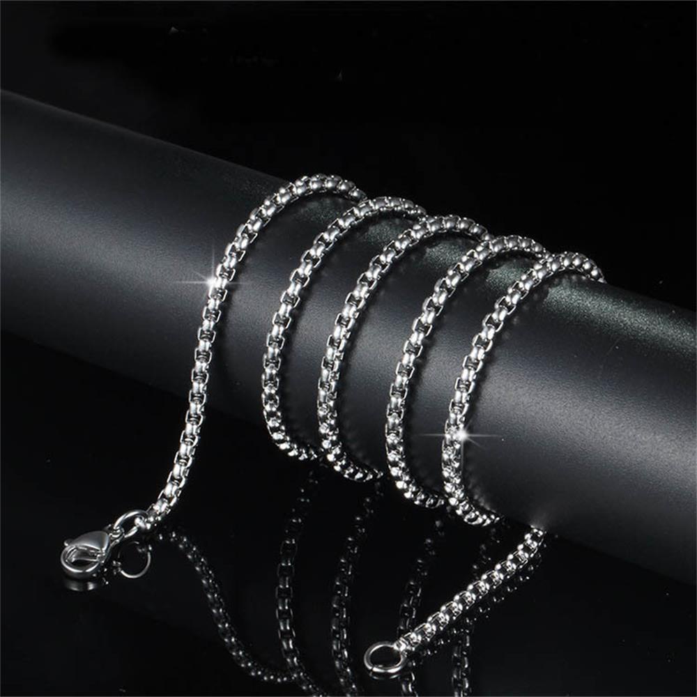 Suyo Kalung Stainless Steel Keren Wanita Pria Pernyataan Warna Silver