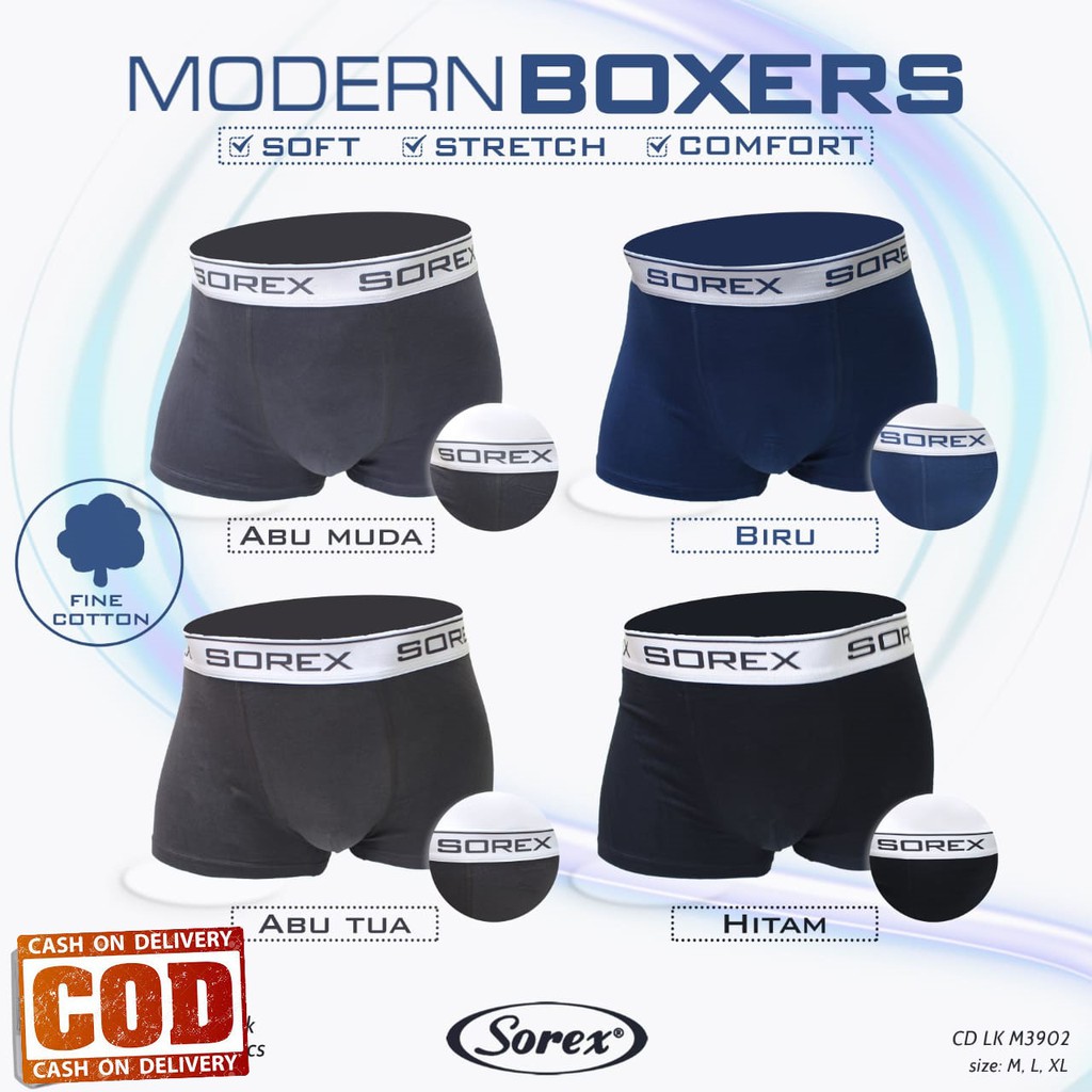 CD Cowok Sorex Man Lycra Katun Model Boxer M3902 Sorex Man Briefs