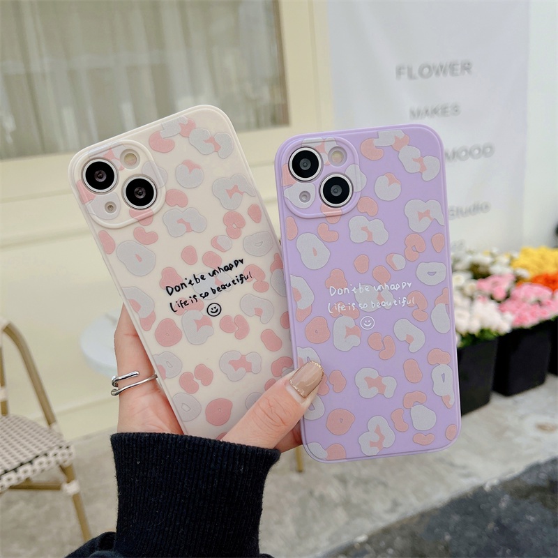 Soft Case Tpu Shockproof Motif print Kartun Graffiti Leopard Untuk Iphone 13 12 11 Pro Max XS XSMax XR SE 7P 8P 8 7 Plus