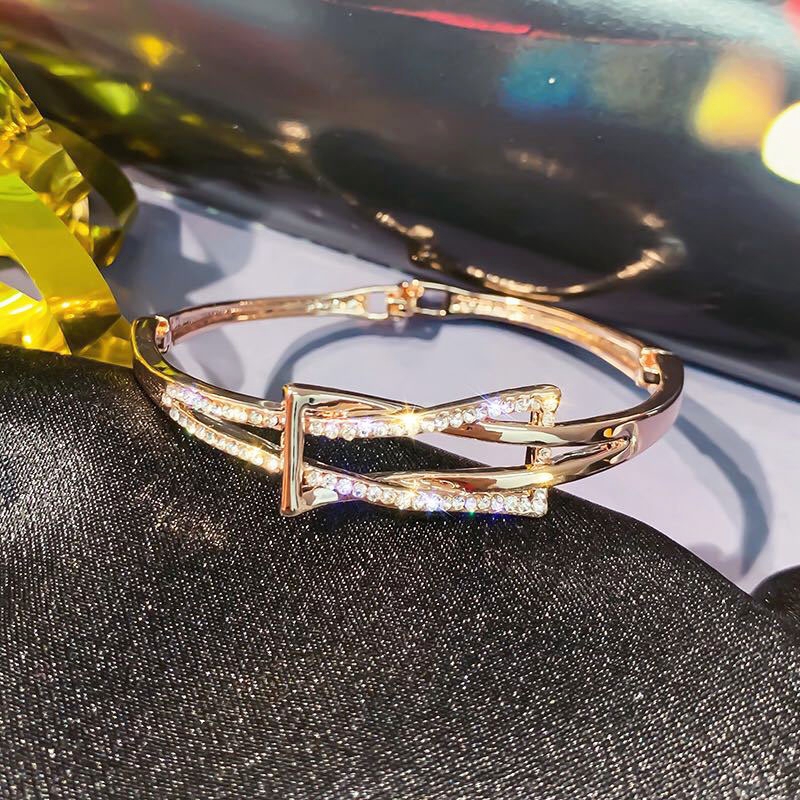 Temperamen Gelang Wanita Titanium Steel Berlian Bracelet Gaya Korea Untuk Hadiah-7