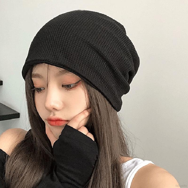 Topi Beanies Rajut Bahan Katun Double Layer Untuk Pria Dan Wanita