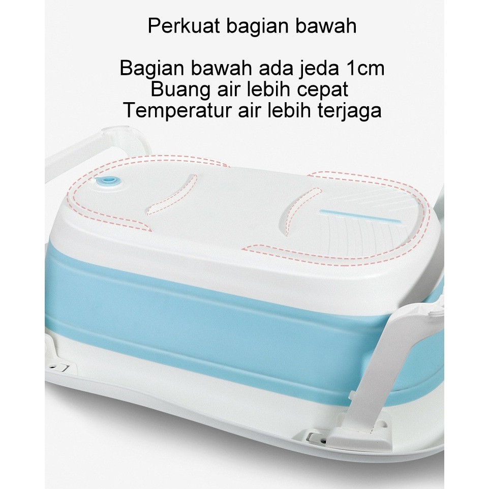 Bak Mandi Bayi Lipat Foldable Silicone Infant Folding Bath Tub