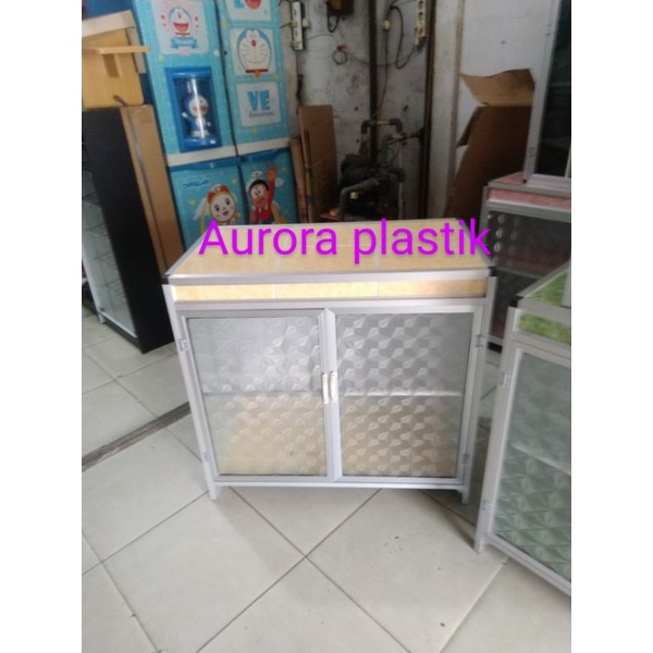 meja kompor 2 tungku dan rak piring TJ promo
