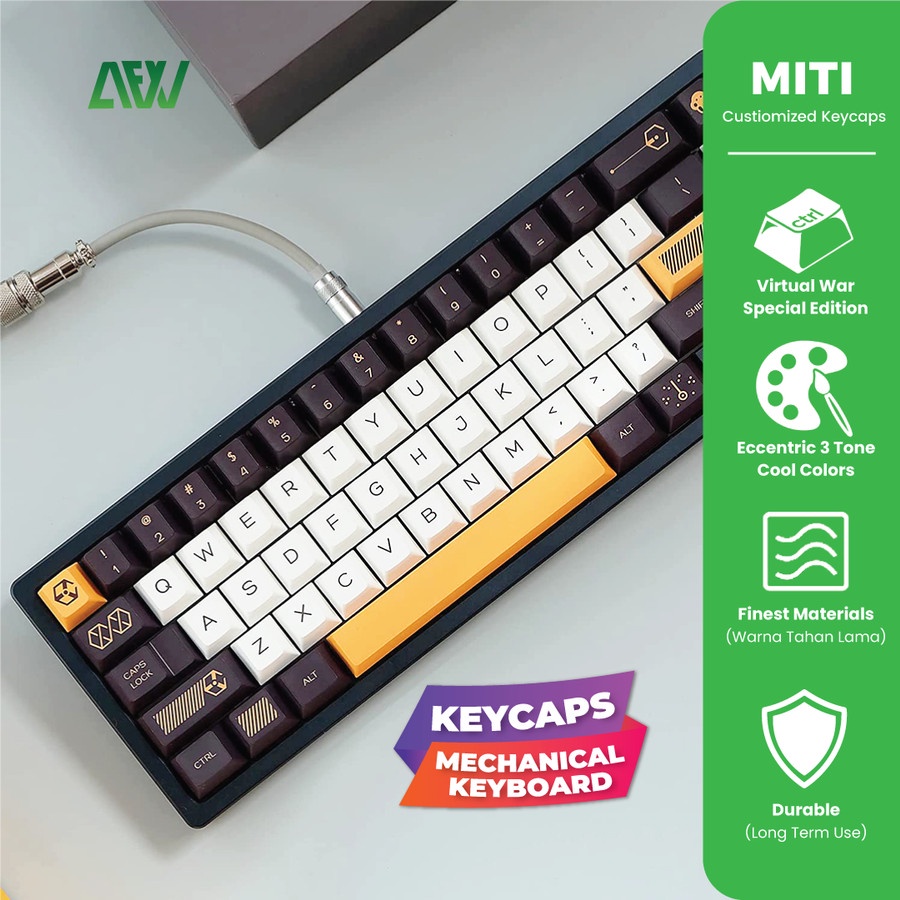 MITI Virtual War Keycaps For Mechanical Keyboard PBT5 Customized  - AFW