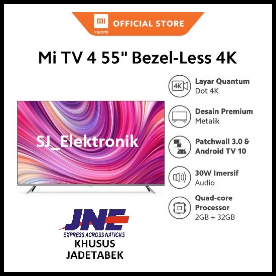 LED TV Xiaomi 55 Inch Bezel Less 4K Mi TV 4 Smart AndroidTV