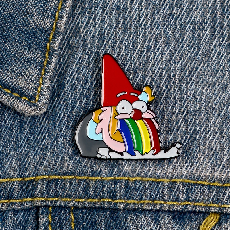 Bros Pin Enamel Desain Kartun Pelangi Vomit Dwarf Untuk Hadiah Anak