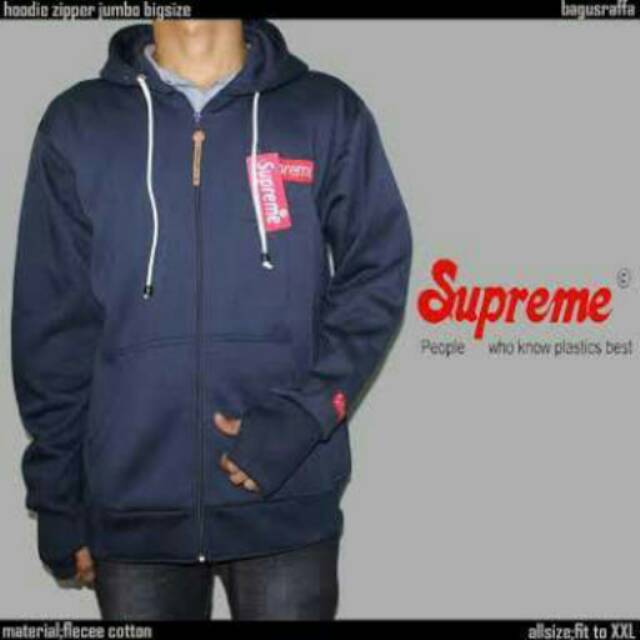 Sweater supreme hoodie Zipper jumbo bigsize