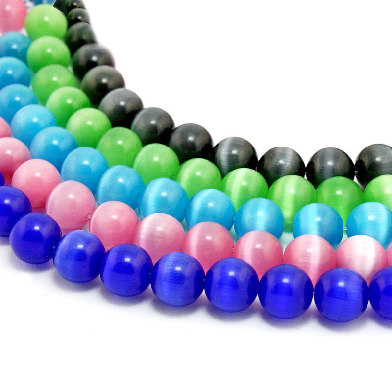 New 10 PCS/Lot 10 MM 9 Colors Available round glass Cat Eye Beads Loose Spacer Beads For Clothing Craft Making Accessories