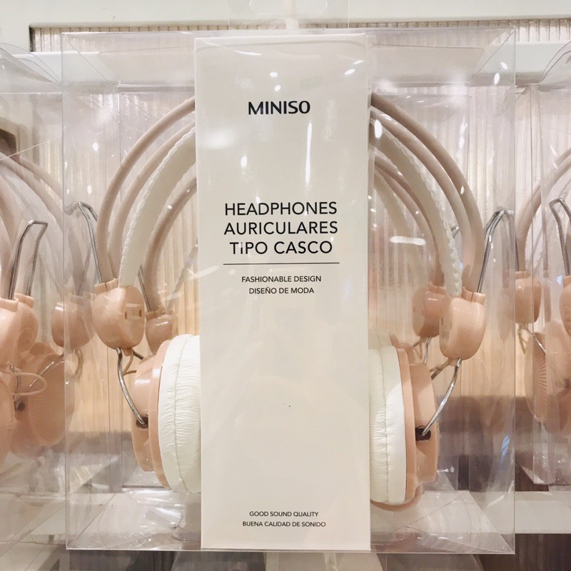 Miniso Headphone Tipo Casco Peach | Miniso Headphone | Headset Miniso | Earphone