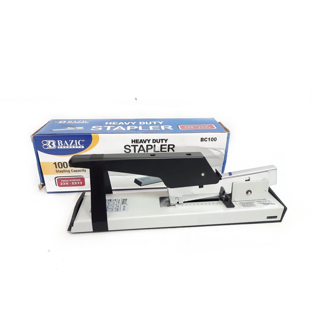 

STAPLER JILID HEAVY DUTY BAZIC 100 LEMBAR STAPLES JILID STAPLER FOTOCOPY STAPLER BESAR JUMBO