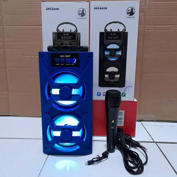Promo Speaker Bluetooth Mh-36Bt Mic Karaokean Speaker Portable Mh36Bt