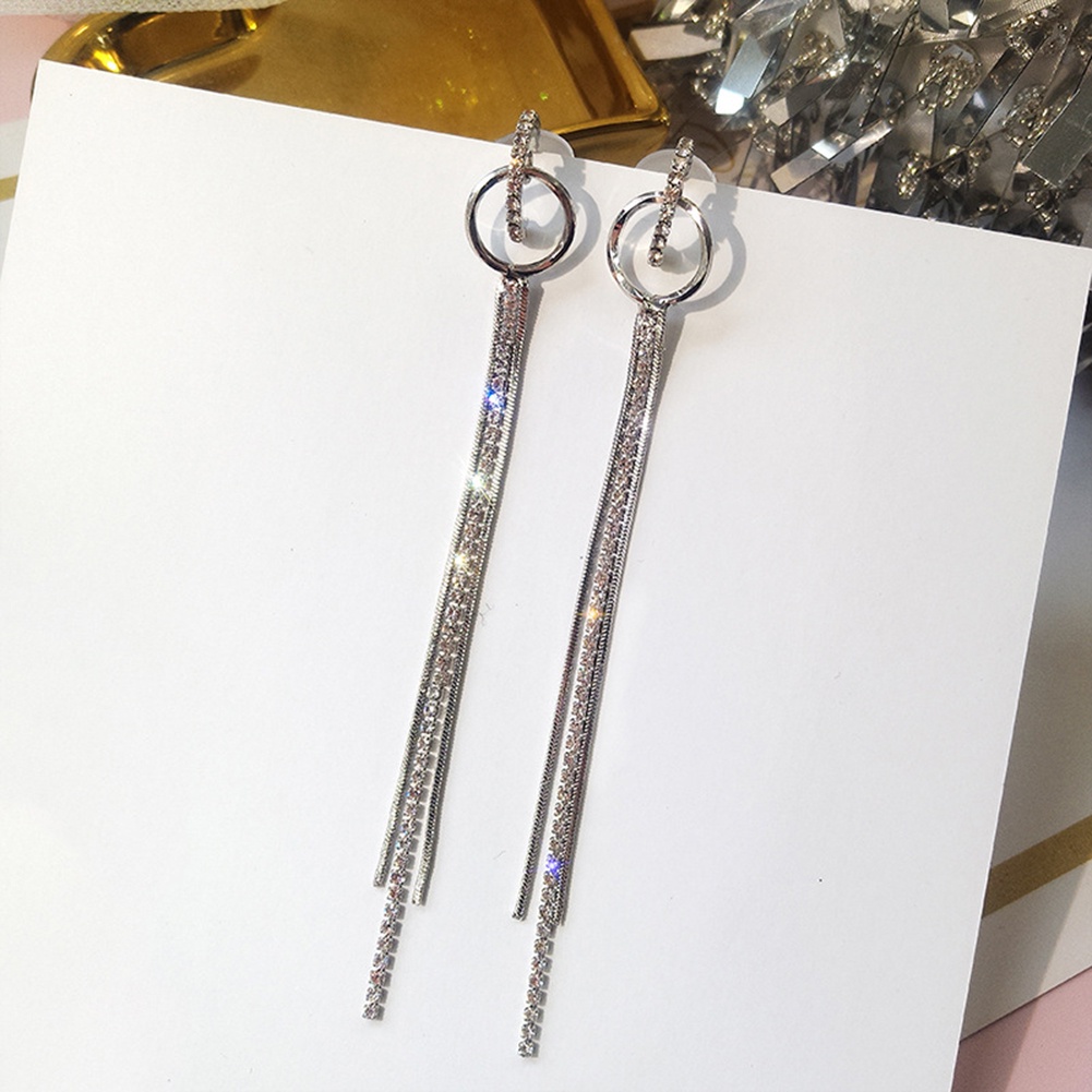 Hu Hu Hu Hu Hu Alat Bantu Pasang Kacamata♡ Anting Tusuk Gantung Wanita Bahan Alloy Desain Lingkaranrumbaiberlian Imitasi Untuk Hadiah