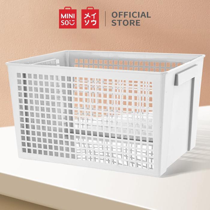 MINISO Keranjang Rak Kotak Penyimpanan Plastik Besar Serbaguna Basket - XL