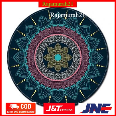 Comfast Mouse Pad Bulat Anti Slip Vintage Bohemian 200mm