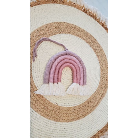 Rainbow Macrame, Makrame pelangi besar, Hiasan rumah, Dekorasi dinding