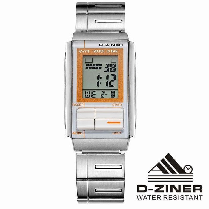 Jam Tangan Wanita / Cewek D-Ziner Z1000 Original Rantai Silver White