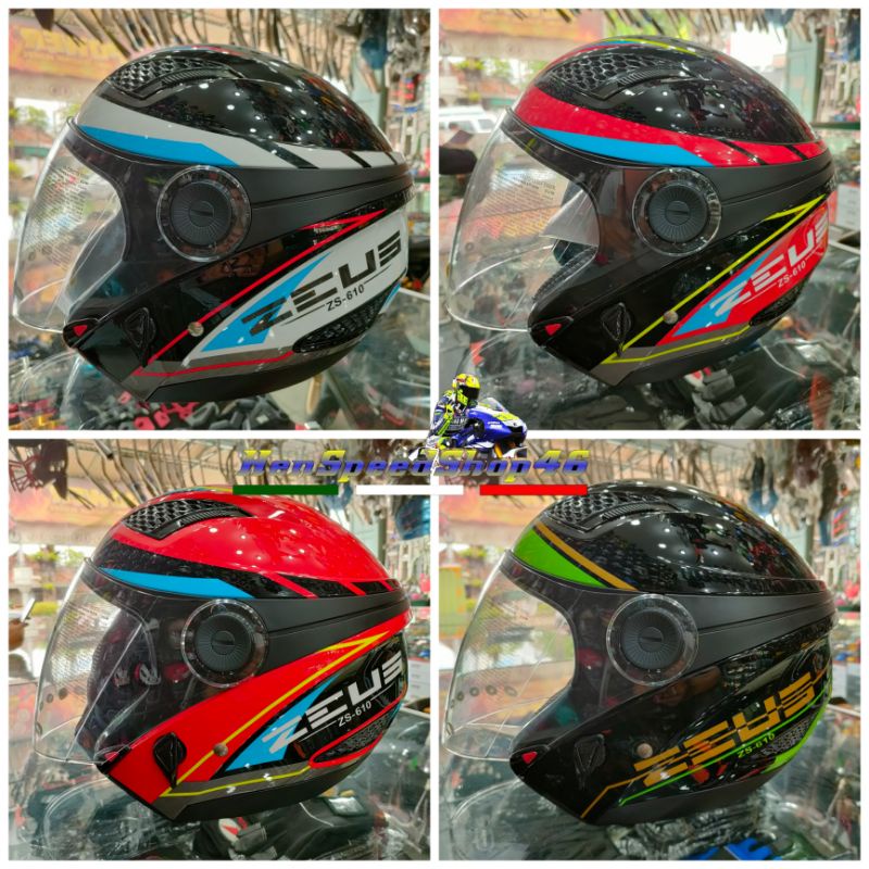HELM ZEUS ZS610 ZS 610 ZS-610 Half face Double visor-1