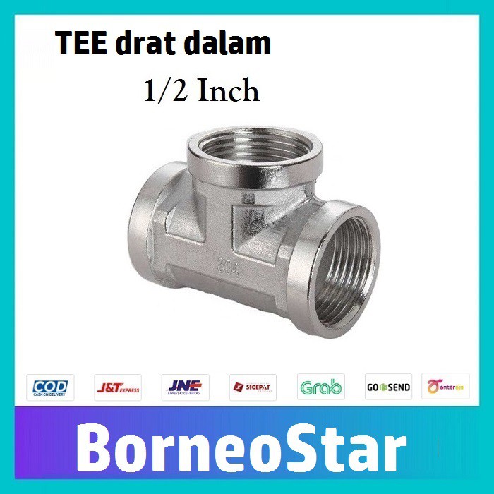 knee drat/ Elbow/keni/Tee Drat dalam/Tee shower/Tee closet stainless 304 nepel sambungan pipa