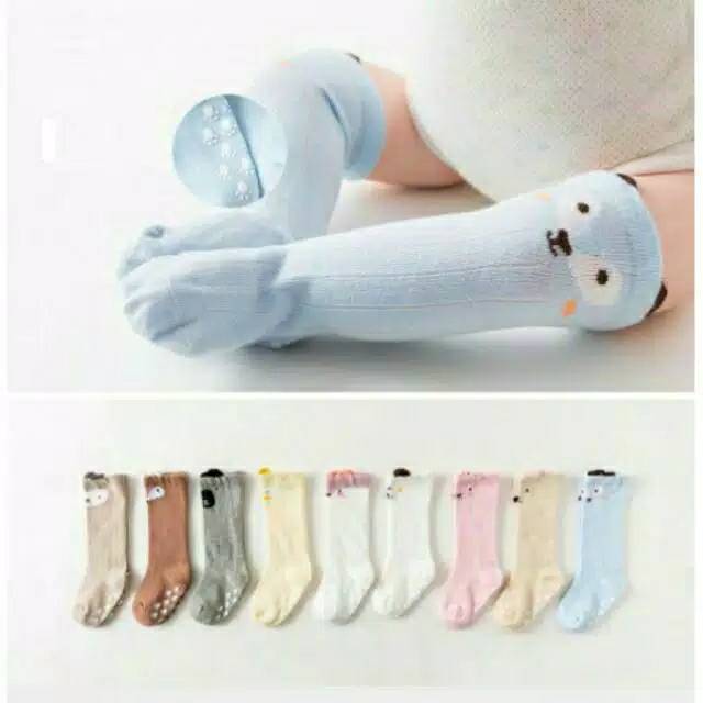 K025 KAOS KAKI KOREA PANJANG TEBAL DENGAN ANTI SLIP DAN MOTIF KARAKTER LUCU
