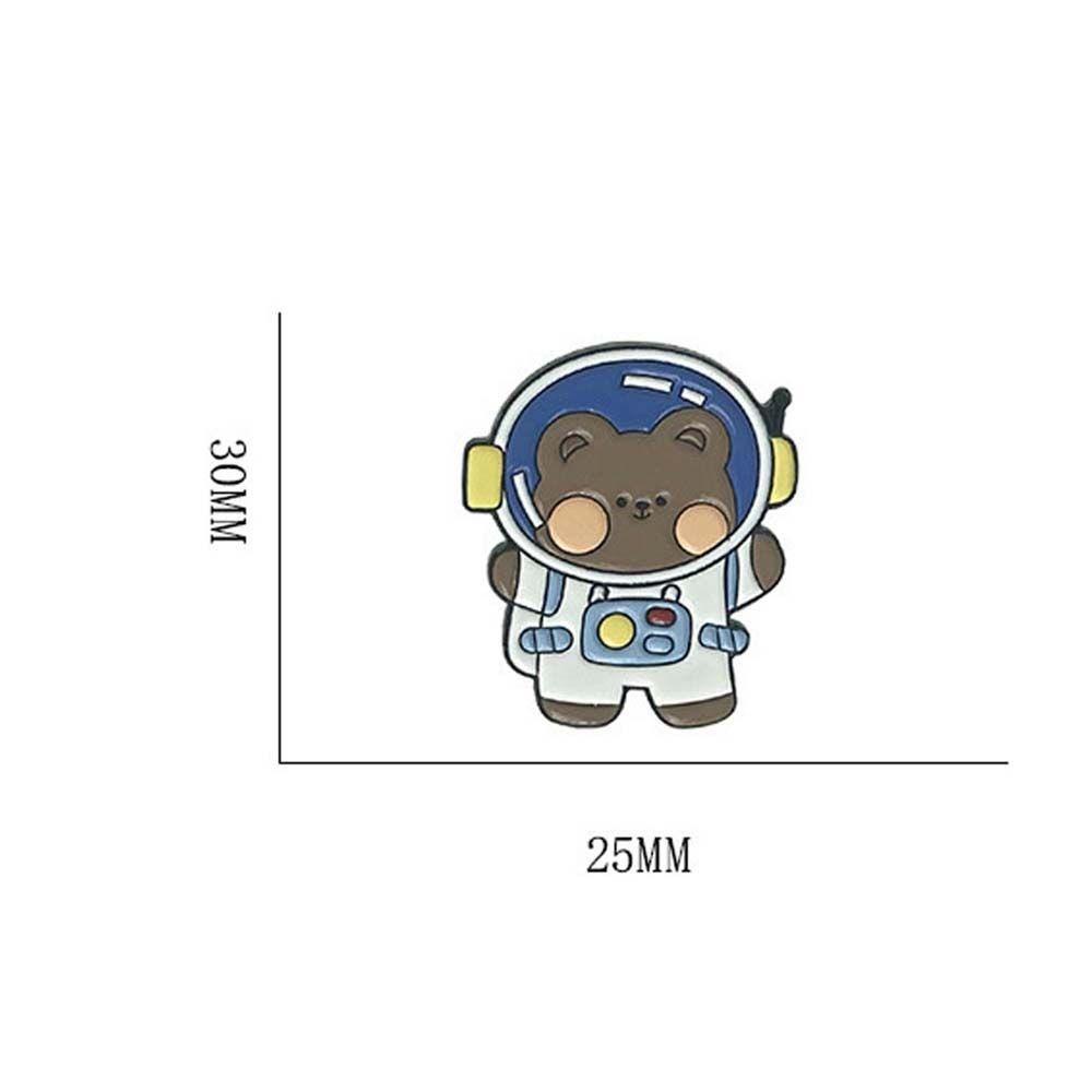 Lanfy Bros Beruang Astronot Hadiah Lucu Untuk Wanita Pria Astronot Beruang Kelinci Lencana Pin Kerah Pin Enamel Pin