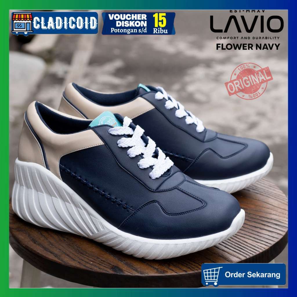 SEPATU SNEAKERS WANITA KOREA MODEL TERBARU OUTDOOR JALAN NONGKRONG LAVIO FLOWER ORIGINAL