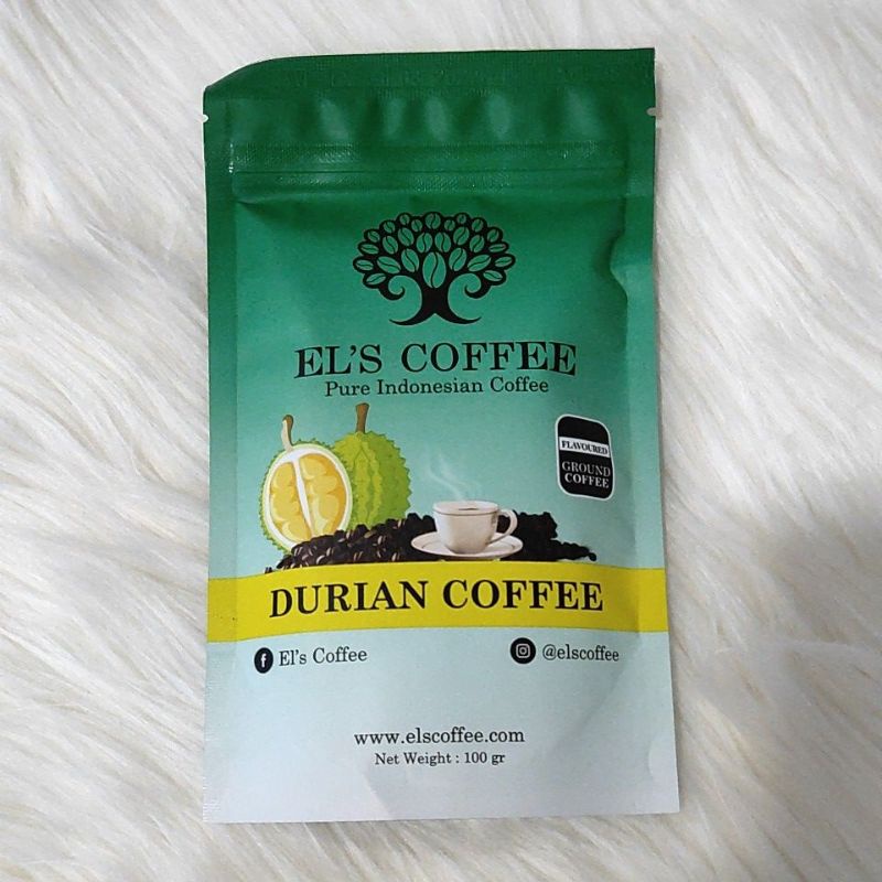 

ELS EL'S COFFEE DURIAN KOPI LAMPUNG RASA DUREN 100G GROUND BUBUK GILING PURE INDONESIAN ASLI ORIGINAL SUMATRA SUMATERA