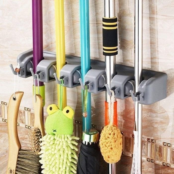 Mop Hanger 5 Slot Holder Gantungan Sapu Pel