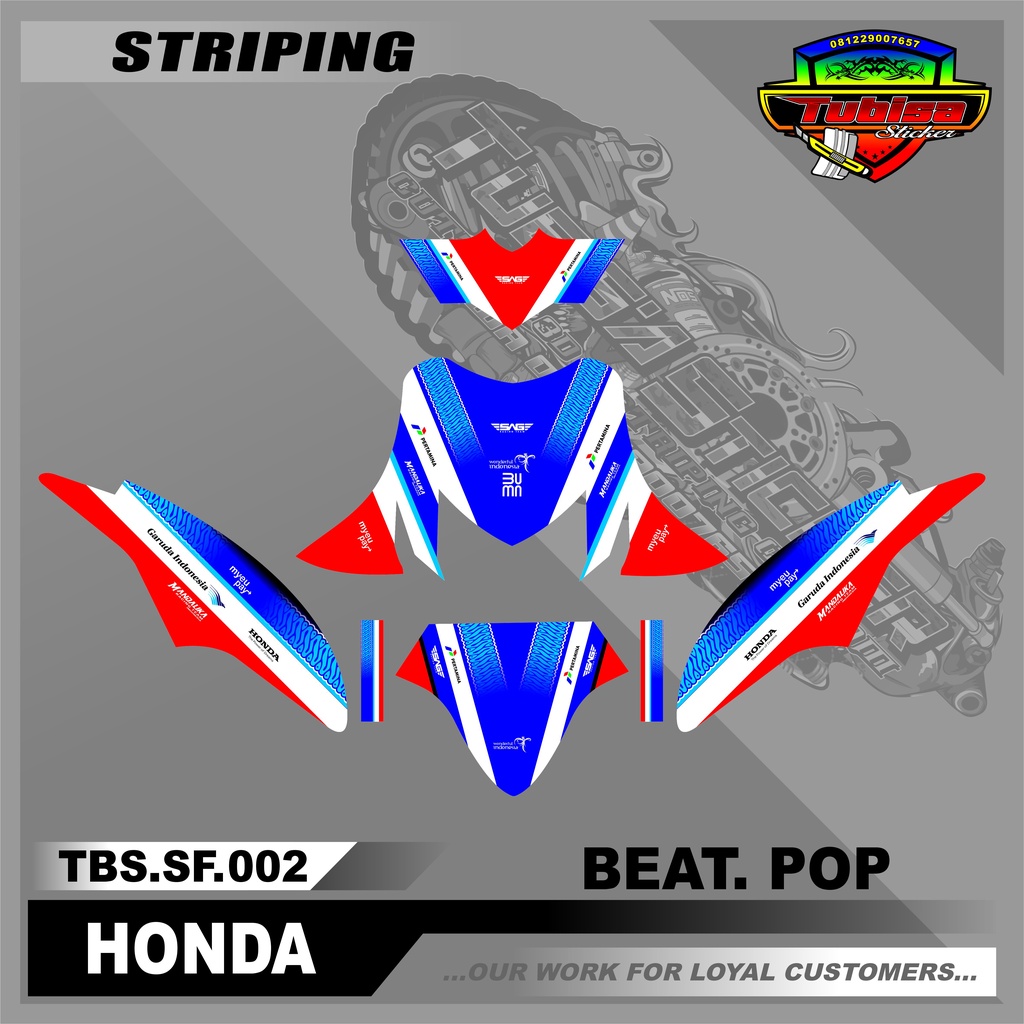 Decal Sticker Full Body Beat POP - Decal Sticker Beat POP Motif Mandalika. TBS.SF.002