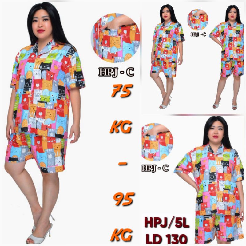 big size jumbo piyama baju tidur LD 120 130  / piama KATUN JEPANG KARAKTER