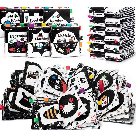 Soft Book High Contrast Newborn Baby Buku Bantal Bayi Hitam Putih