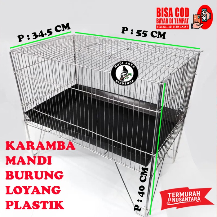KERAMBA KARAMBA MANDI BURUNG LENGKAP LOYANG PLASTIK ANTI PECAH SANGKAR KANDANG BURUNG BESI STAINLES