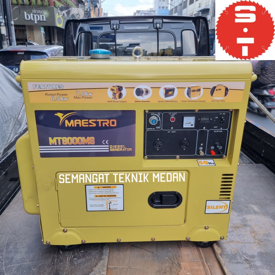 MT9000MS GENSET GENERATOR LISTRIK SILENT SOLAR 7000 WATT 7KVA MAESTRO