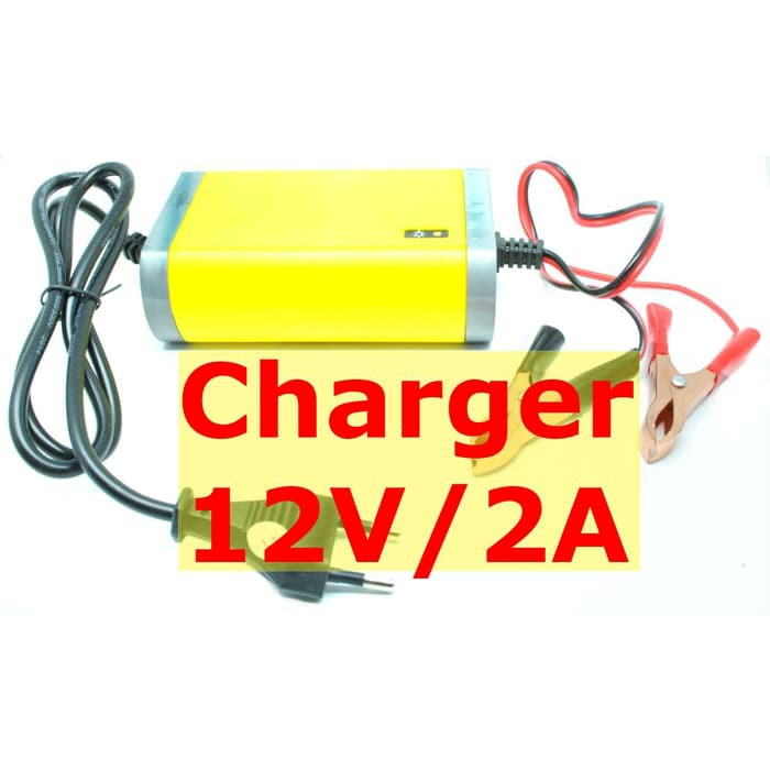 MOTOR Cas Aki 2A 12V Portable Battery Charger Motorcycle Car Mobil