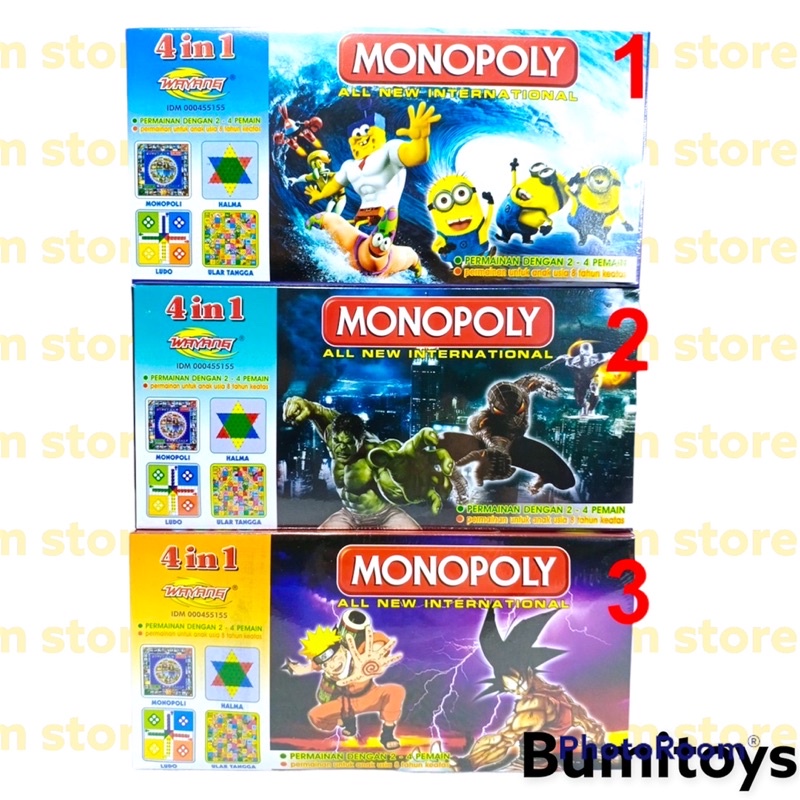 mainan monopoly wayang 5 in 1 / mainan tradisional / monopoli murah / monopoli