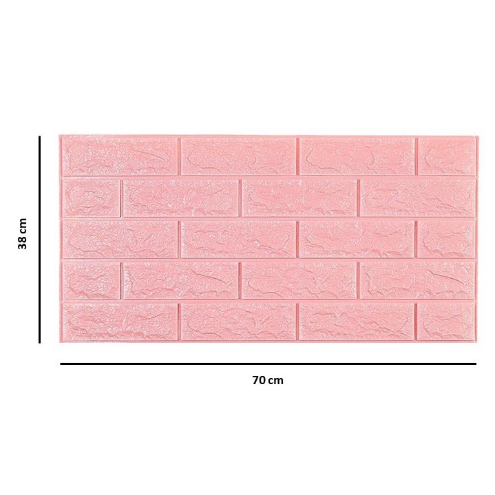 [COD] Wallpaper dinding foam sticker 3mm Timbul 3D motif Batu Bata Murah Warna Warni / Classic brick wallpaper foam 3D-Pink Soft