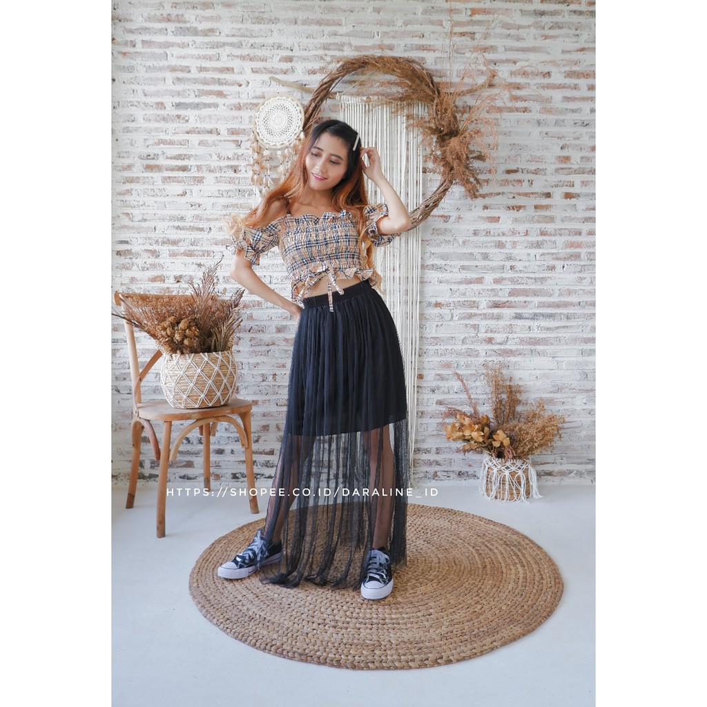 DARALINE SKIRT KOREAN BLACK TILE