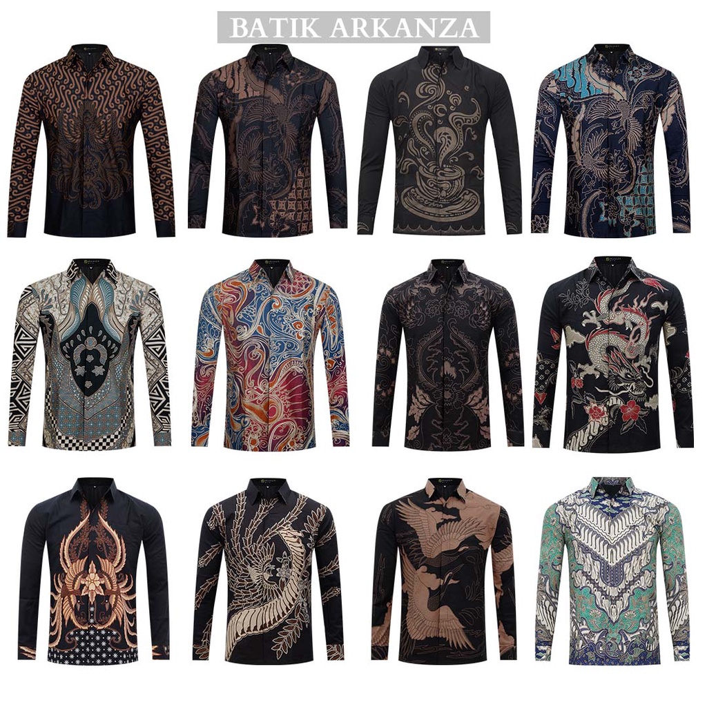 Hem Atasan Kemeja Baju Batik Pria Cowok Laki Laki Slimfit Full Lapis Furing Lengan Panjang Lengan Pendek Original Asli Batik Arkanza Solo Laweyan Size S M L Xl XXL Bahan Katun Premium Handara Prabu Prabuseno Antasena Mahaprana Bateeq Mensbatik Mix-1