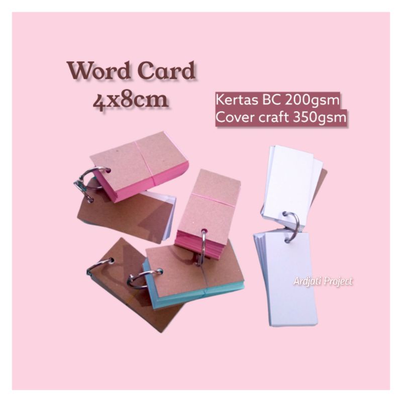 

Word Card/Flash card polos untuk menulis kosakata | notebook ring by Ardjati