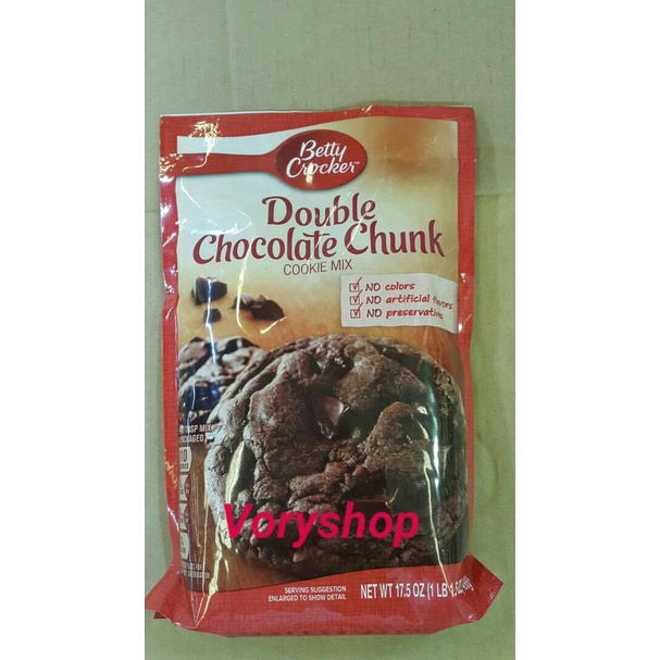 

BISA COD Betty Crocker Double chocolate chunk cookie mix 496gr