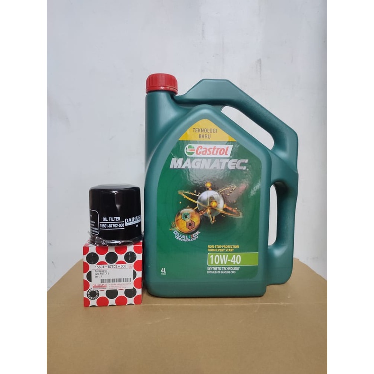 Paket Oli Castrol Magnatec 10w-40 4 Liter + Filter Oli Avanza Xenia
