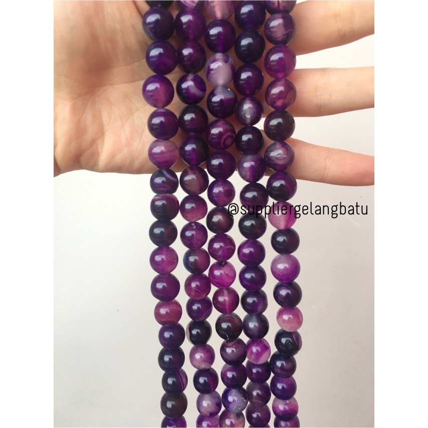 bahan batu kecubung 12mm amethyst aksesoris gelang kalung impor diy kerajinan natural aksesori kado
