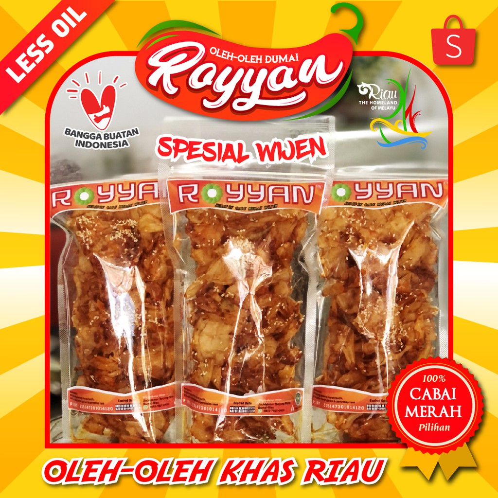 

Kripik Cabe Merah ROYYAN Spesial Wijen/Kripik Singkong/Kerupuk pedas