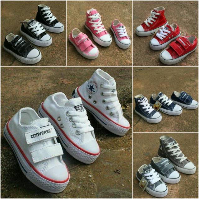 Diobral Sepatu Anak Converse All Star Classic Low High Perekat Kids