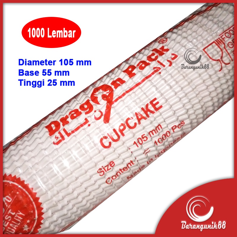 Kertas Bolu Kukus Bulat 105mm 55mm 1000 Lembar Cake Case Cup Cake Food Grade