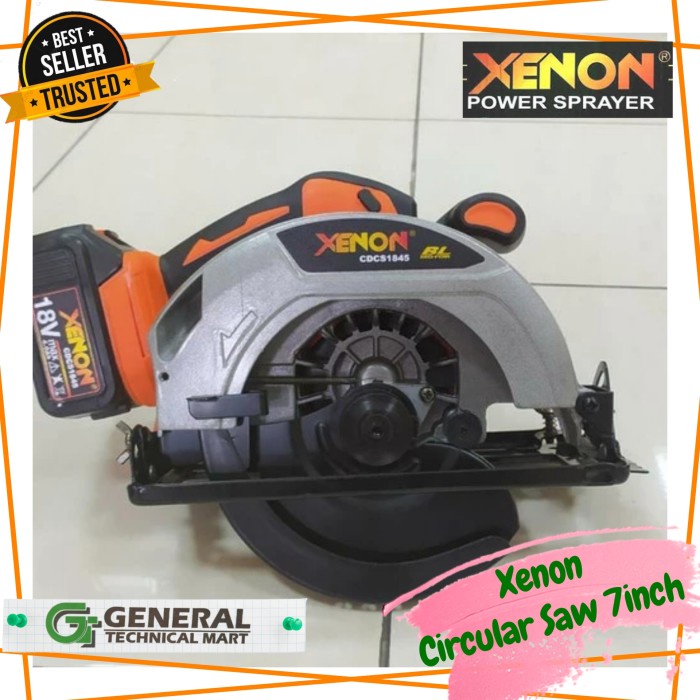 XENON Circular Saw Baterai Cordless Potong Kayu 7" (Bosch Dewalt)