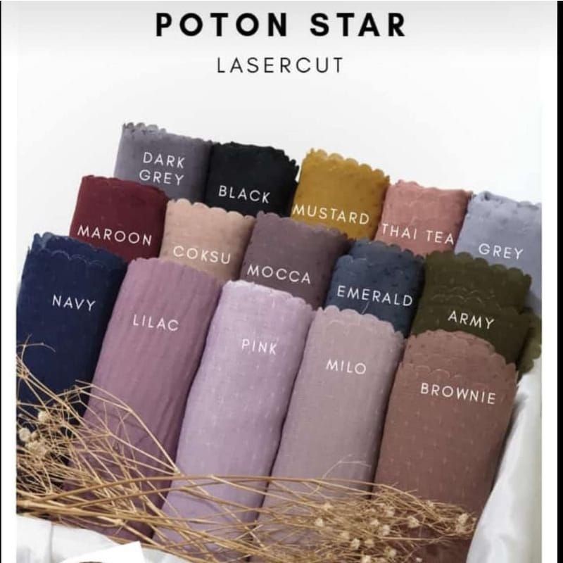 HIJAB SEGI EMPAT POTTON STAR/HIJAB POTTON STAR TERBARU