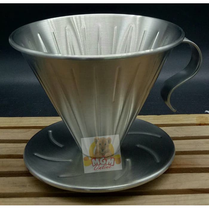 V60 Stainless Dripper 3-4Cups Anti Karat 2456