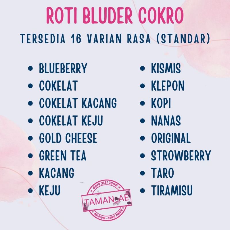 16 Varian Rasa STANDAR Roti Bluder Cokro Madiun-2