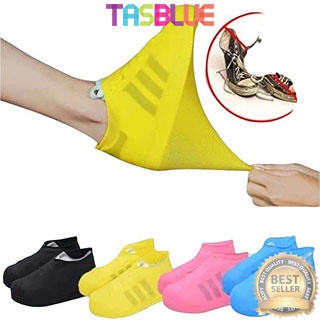 ♥TASBLUE♥J217 Penutup sepatu tahan air yang menebal silikon penutup sepatu air portabel tahan aus