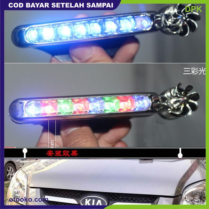 Lampu Kipas DRL Mobil Motor Tenaga Angin Universal Fog LED Lamp